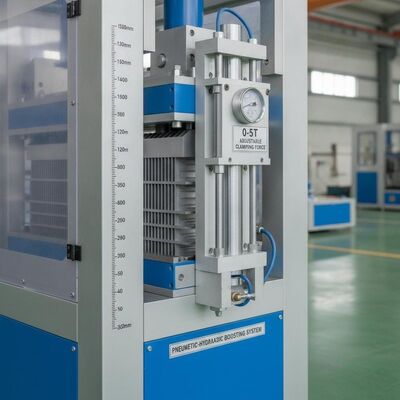 300-1300mm Core Length Plate-Fin Heat Exchanger Core Assembly Machine dengan 0-5T Adjustable Clamping Force dan Pneumatic-Hydraulic Boosting System